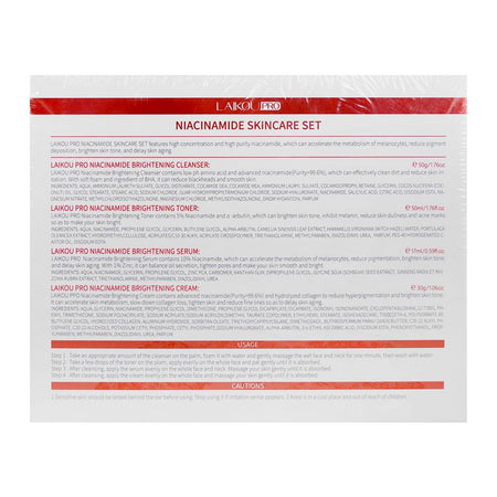 LAIKOU Pro Advanced Niacinamide Skincare Set With Cleanser, Toner, Serum, Cream, For All Skin Types, LK92924A - Image 7