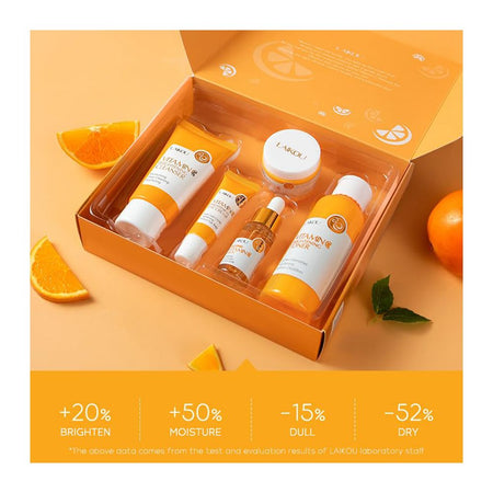 LAIKOU Vitamin-C Skincare Set With Cleanser, Toner, Serum, Eye and Face Cream, For All Skin Types, LK92245E - Image 2