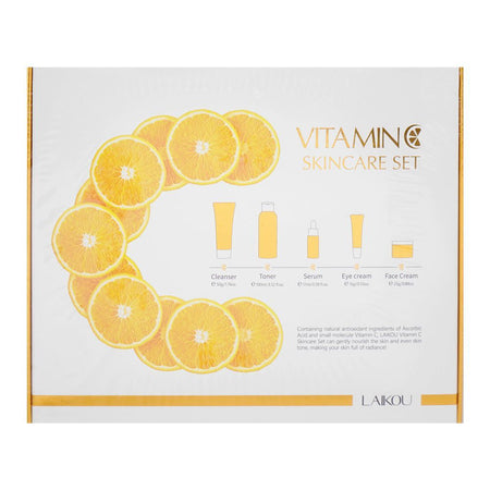 LAIKOU Vitamin-C Skincare Set With Cleanser, Toner, Serum, Eye and Face Cream, For All Skin Types, LK92245E - Image 5
