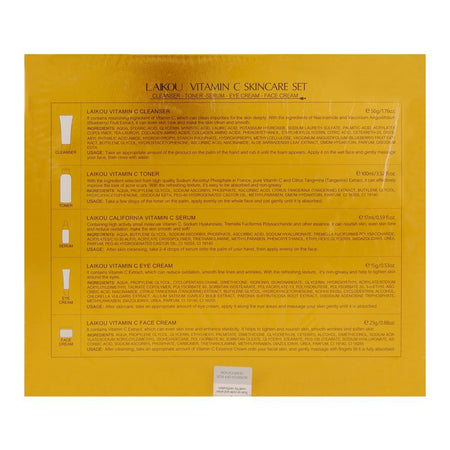 LAIKOU Vitamin-C Skincare Set With Cleanser, Toner, Serum, Eye and Face Cream, For All Skin Types, LK92245E - Image 6