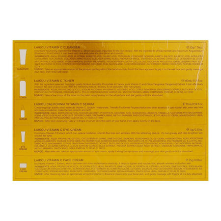 LAIKOU Vitamin-C Skincare Set With Cleanser, Toner, Serum, Eye and Face Cream, For All Skin Types, LK92245E - Image 7