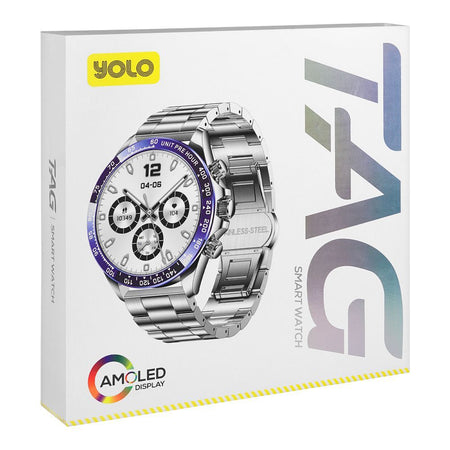 Yolo 1.43" Amoled Display Tag Smart Watch, IP67 Water Resistance, Silver - Image 5