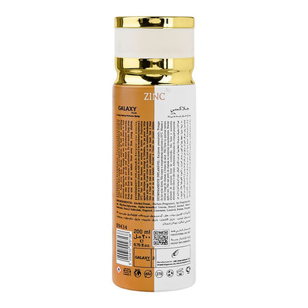 Galaxy Concept Zinc Perfume Body Spray, For Men, 200ml - Image 2