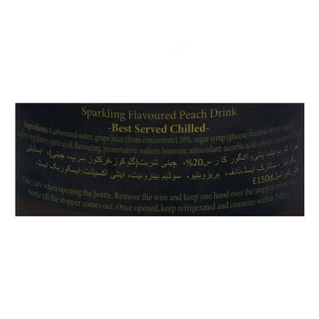Valentino Peach Sparkling Drink, Alcohol Free, 750ml - Image 3