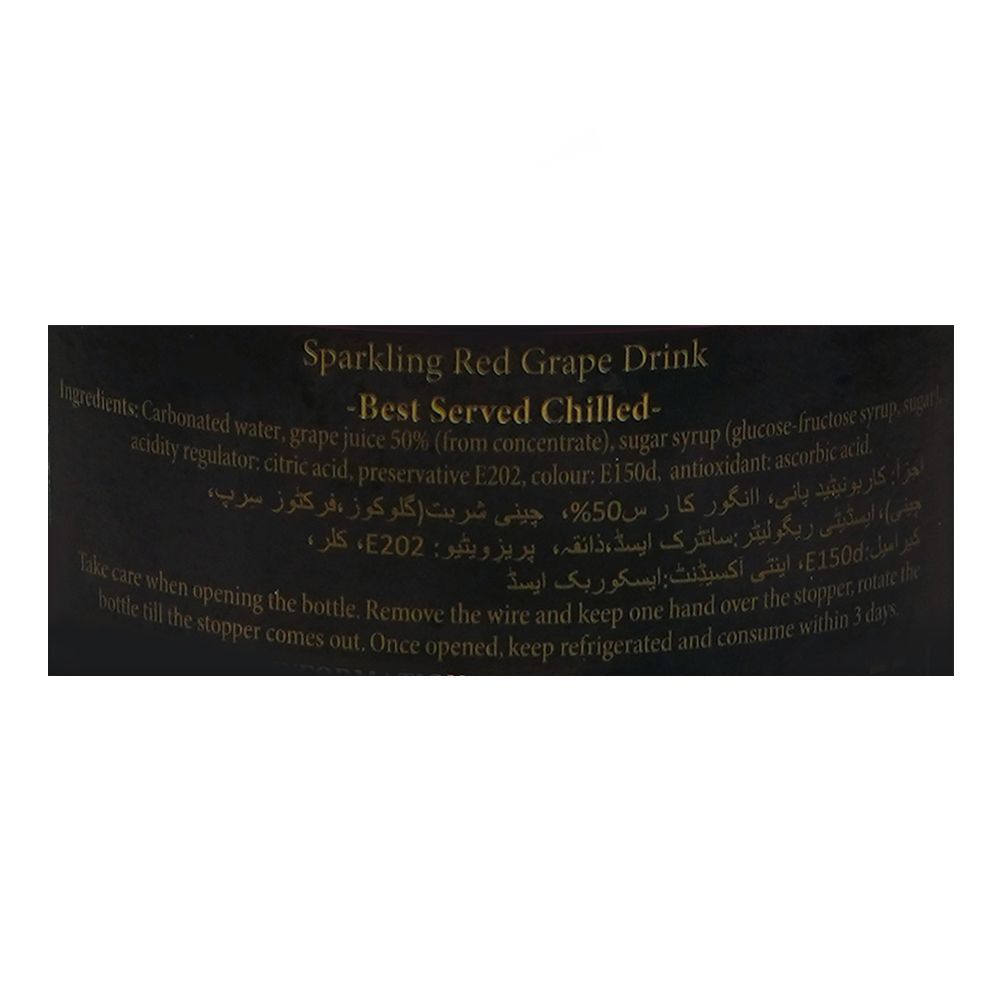 Valentino Red Grape Sparkling Drink, Alcohol Free, 750ml - Image 4