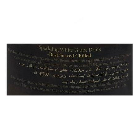 Valentino White Grapes Sparkling Drink, Alcohol Free, 750ml - Image 4