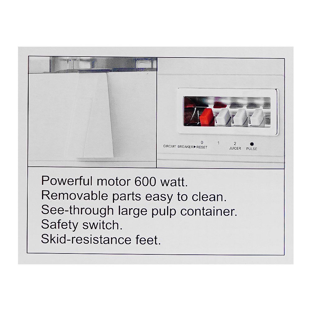 Anex Deluxe Juicer, 600W, White, AG-76 - Image 5