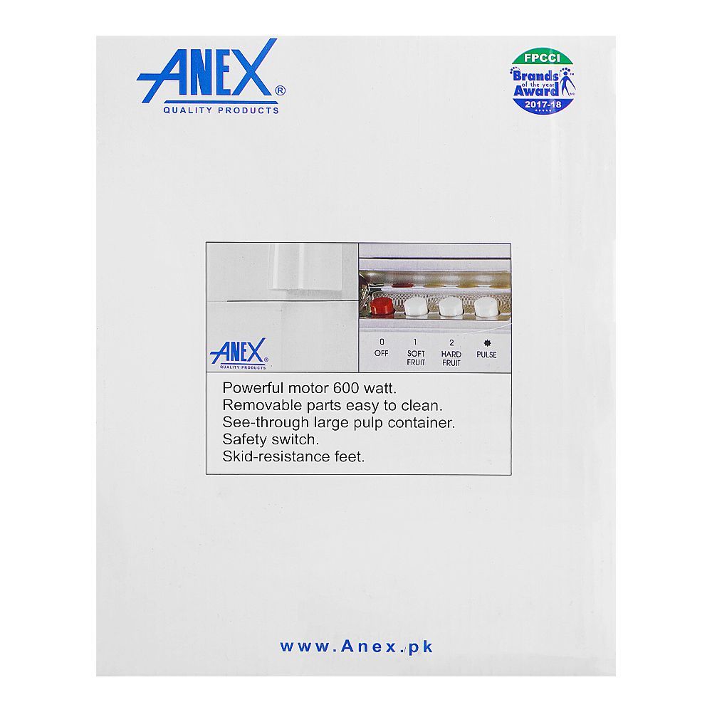 Anex Deluxe Juicer, 600W, White, AG-78 - Image 3