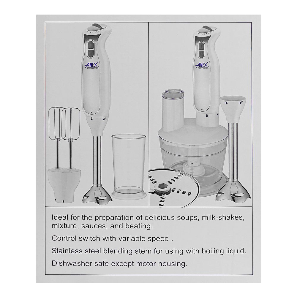 Anex Deluxe Hand Blender, 800W, Black, AG-130 - Image 6