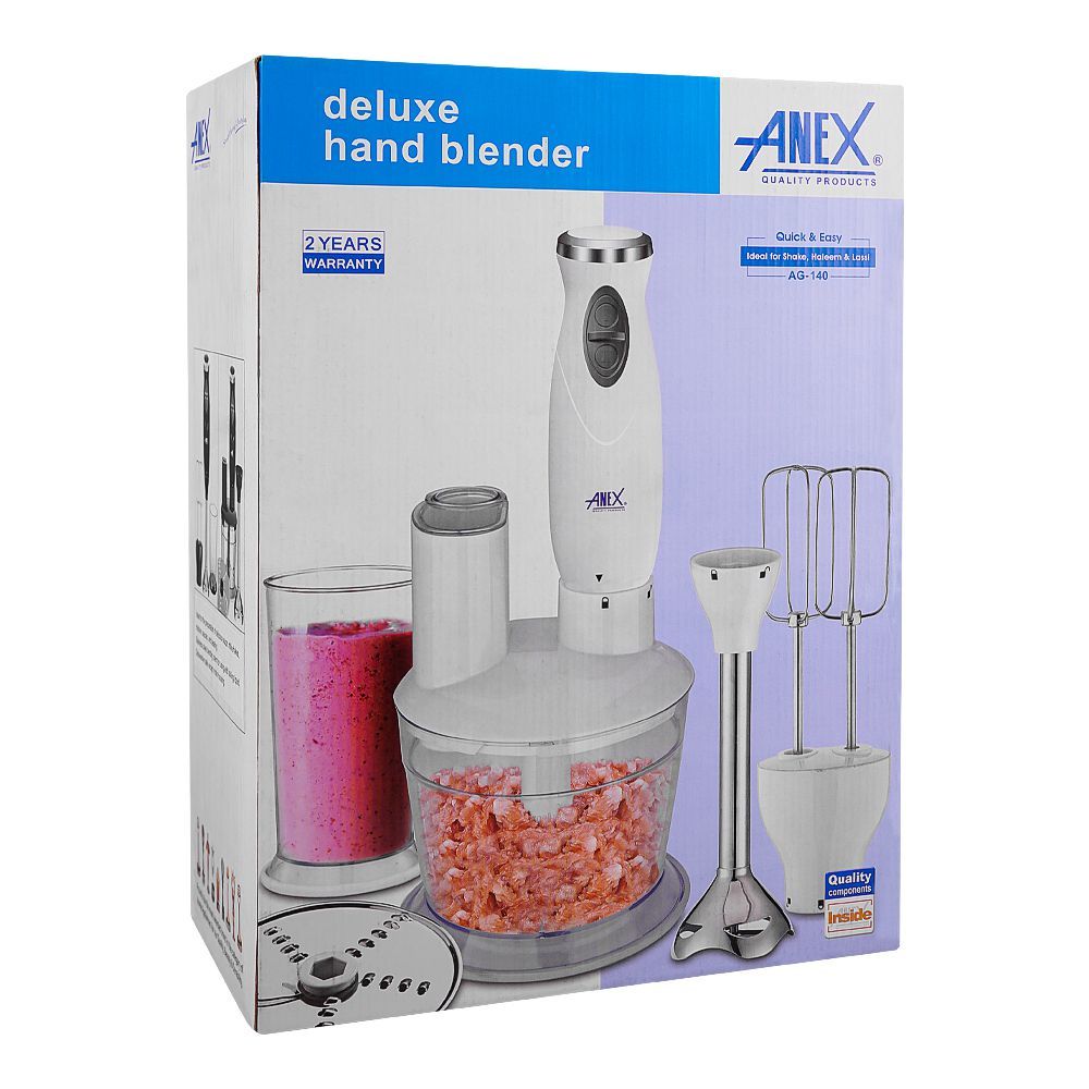 Anex Hand Blender Beater Chopper, Black, AG-140 - Image 2