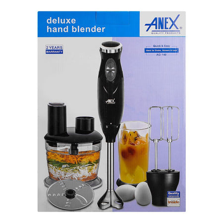 Anex Hand Blender Beater Chopper, Black, AG-140 - Image 3