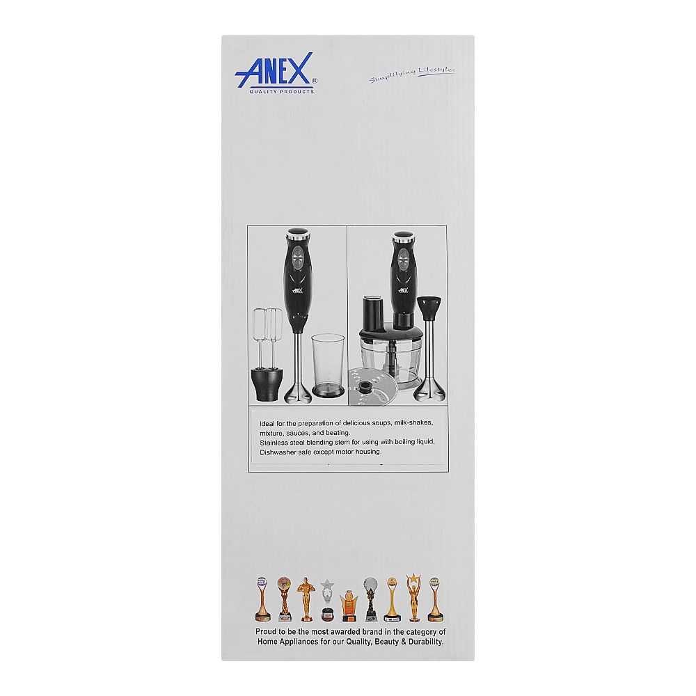 Anex Hand Blender Beater Chopper, Black, AG-140 - Image 4