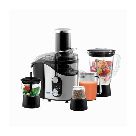 Anex Deluxe Juicer, Blender & Grinder, 800W, 1700ml Pulp & 500ml Juice Container, Black, AG-188 - Main Image