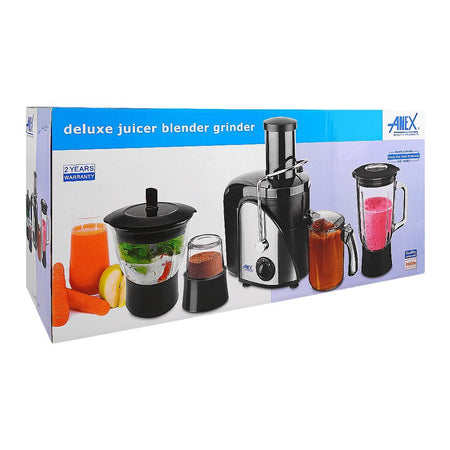 Anex Deluxe Juicer, Blender & Grinder, 600W, Black, AG-189 - Image 2