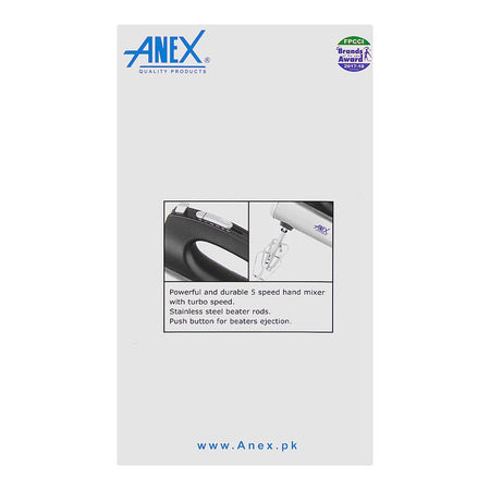 Anex Deluxe Hand Mixer, 250W, Black & Silver, AG-399 - Image 3
