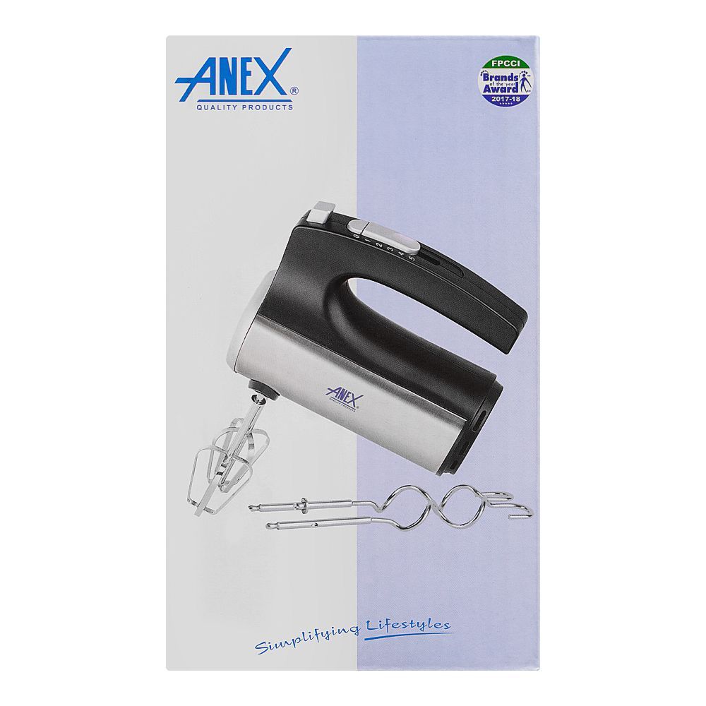 Anex Deluxe Hand Mixer, 250W, Black & Silver, AG-399 - Image 4