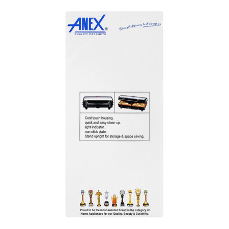 Anex Deluxe Sandwich Maker, 900W, AG-2036C - Image 4