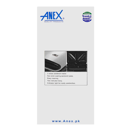 Anex Deluxe Sandwich Maker, 750W, Black & Silver, AG-2045 - Image 5