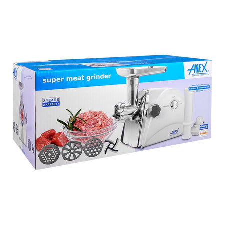 Anex Super Meat Grinder With 4 Disks, 1200W, White, AG-2048 - Image 3