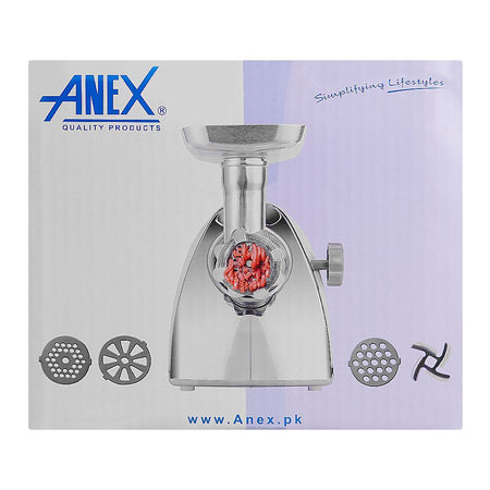 Anex Super Meat Grinder With 4 Disks, 1200W, White, AG-2048 - Image 4