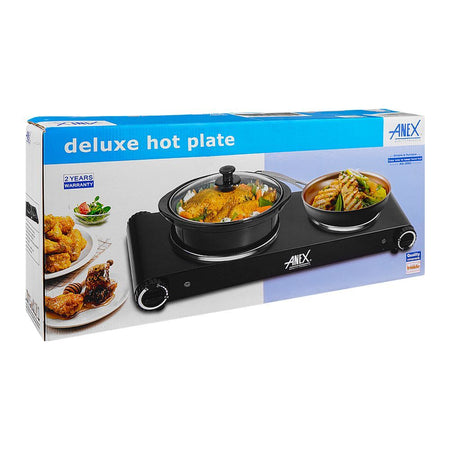 Anex Deluxe Hot Plate, 1500W, Black, AG -2062 - Image 2