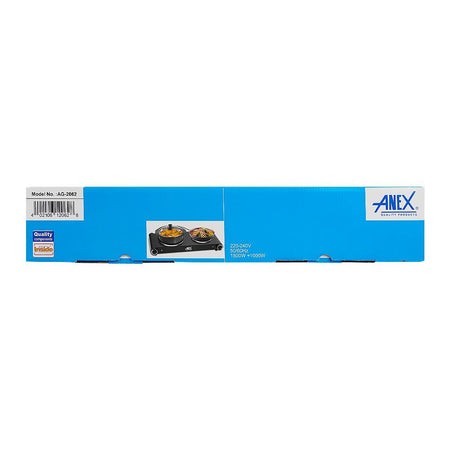 Anex Deluxe Hot Plate, 1500W, Black, AG -2062 - Image 3
