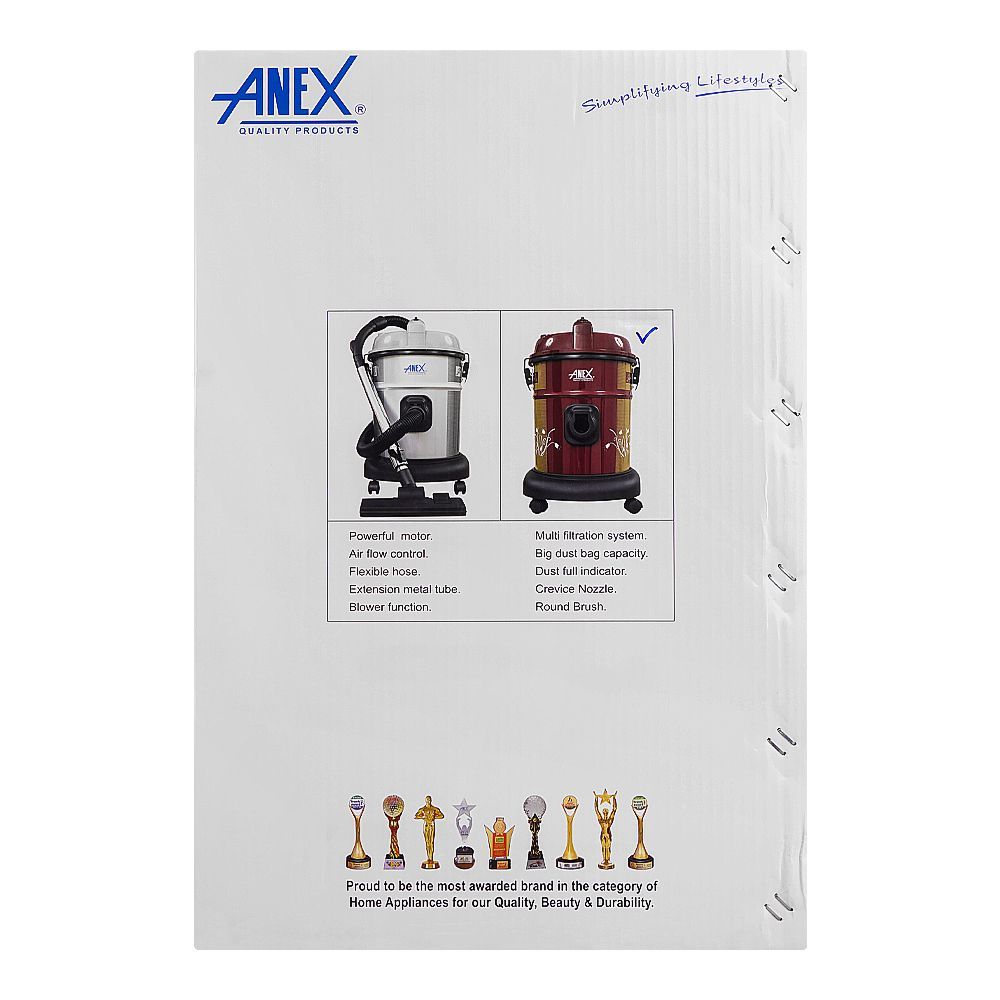 Anex Deluxe Vacuum Cleaner, 1500W, AG-2098 - Image 3