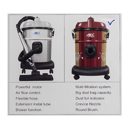 Anex Deluxe Vacuum Cleaner, 1500W, AG-2098 - Image 4