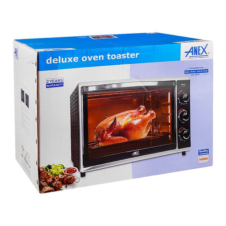 Anex Deluxe Oven Toaster, 2000W, Black & Silver, AG-3070 - Image 2
