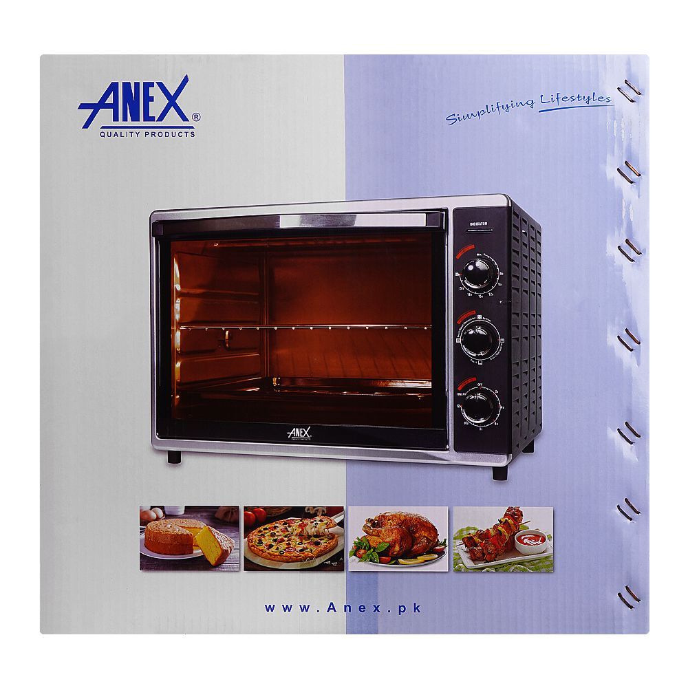 Anex Deluxe Oven Toaster, 2000W, Black & Silver, AG-3070 - Image 3