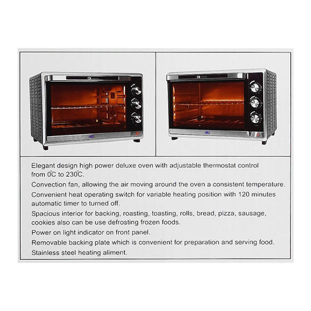 Anex Deluxe Oven Toaster, 2000W, Black & Silver, AG-3072 - Image 4