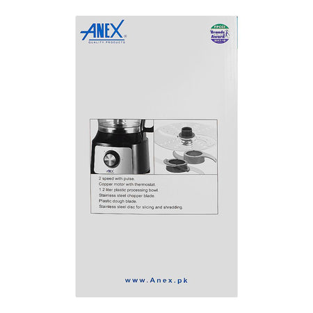 Anex Deluxe Chopper With Vegetable Cutter, 1200ml Plastic Bowl, Black & Silver, AG -3142 - Image 4