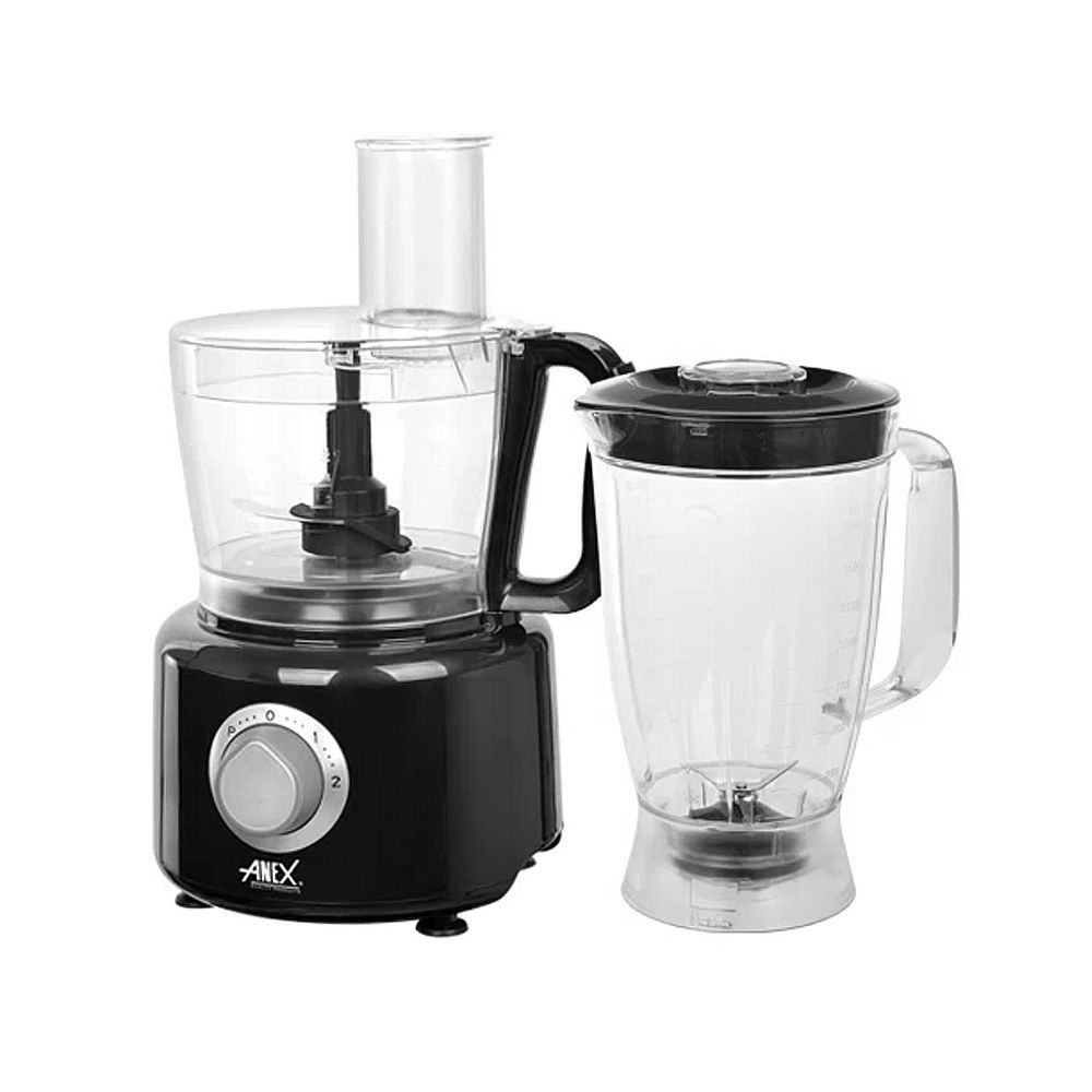 Anex Deluxe Chopper & Blender, 800W, Plastic 1200ml Bowl & 1800 Jar, Black & Silver, AG-3145 - Main Image