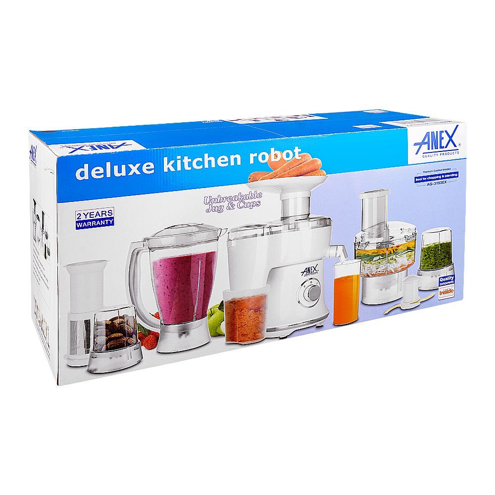 Anex Deluxe Kitchen Robot, 450W, Black, AG-3153 - Image 2