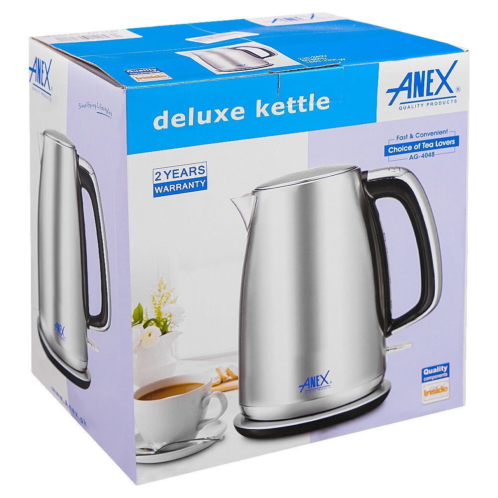 Anex Deluxe Kettle, 1800-2150W, Approx. 1700ml Capacity, Black & Silver, AG-4048 - Image 2