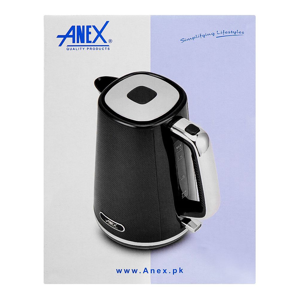 Anex Deluxe Kettle, 1850-2200W, 1700ml Capacity, Black, AG-4065 - Image 3