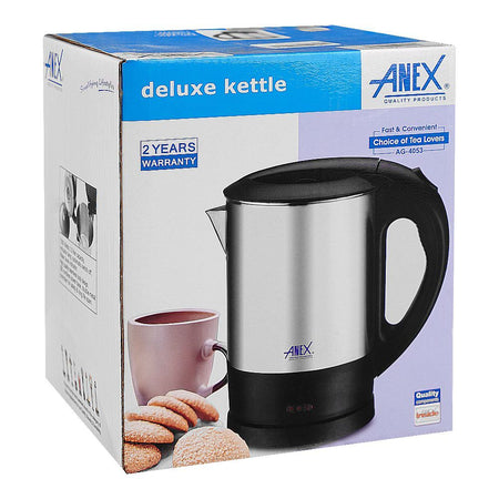 Anex Deluxe Kettle, 1350W, 1000ml Capacity, Black & Silver, AG-4053 - Image 4