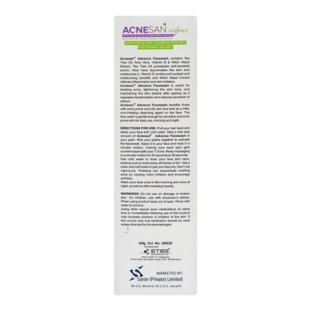 AcneSan Advance Anti Acne Face Wash, For Oily SKin, 75ml - Image 2