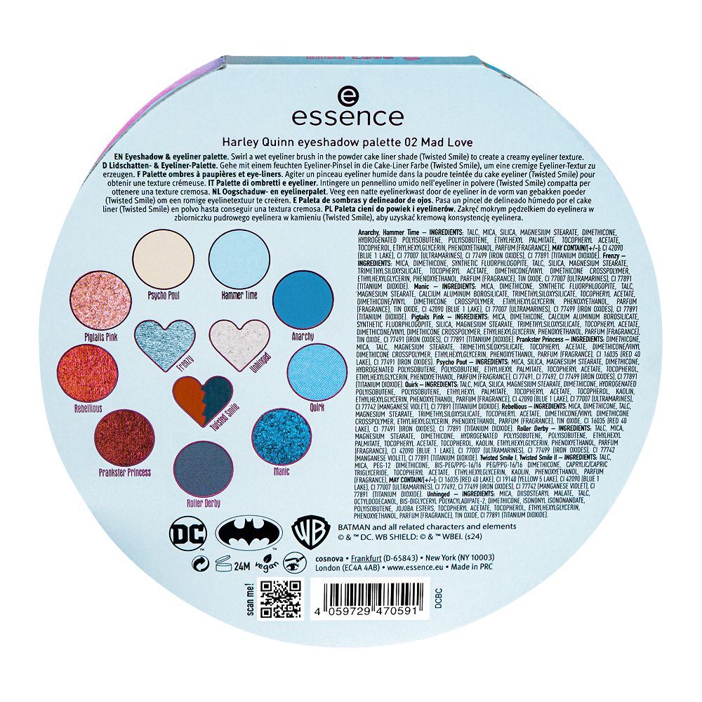Essence Harley Quinn Eyeshadow Palette, 12 Shades, 02 Mad Love - Image 3
