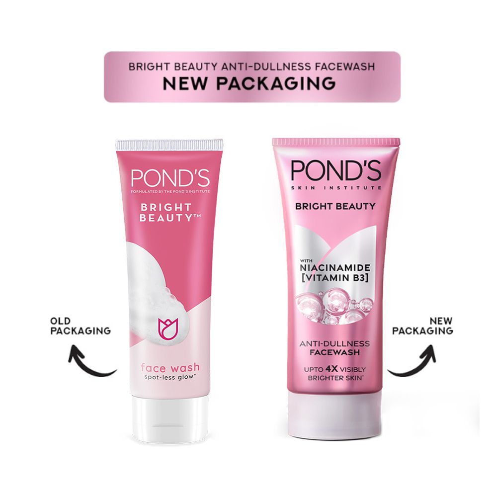 Pond's Bright Beauty Anti-Dullness Face Wash With Niacinamide & Vitamin B3, 100g - Image 4