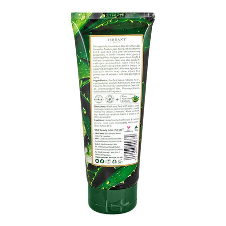Vibrant Beauty Skin Brightening Wild Aloe Vera Massage Cream, Parabens & Sulphate Free, 200ml - Image 2
