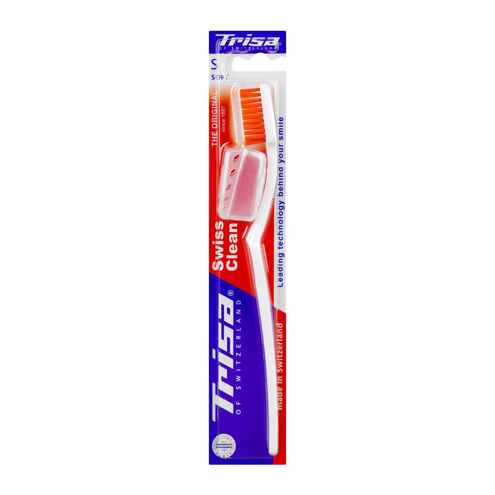 Trisa Swiss Clean Soft Toothbrush With Travel Cap - Main Image
