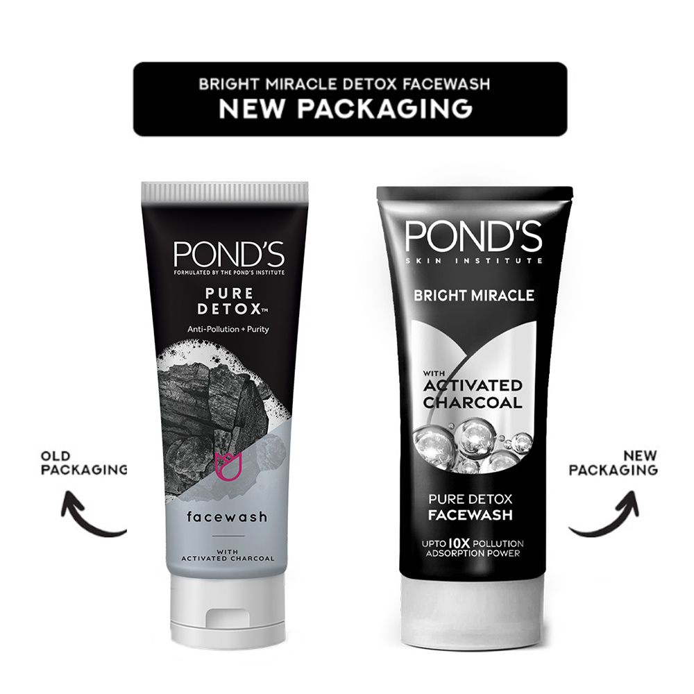 Pond's Bright Miracle Pure Detox Face Wash With Activated Charcoal, 100g - Image 5
