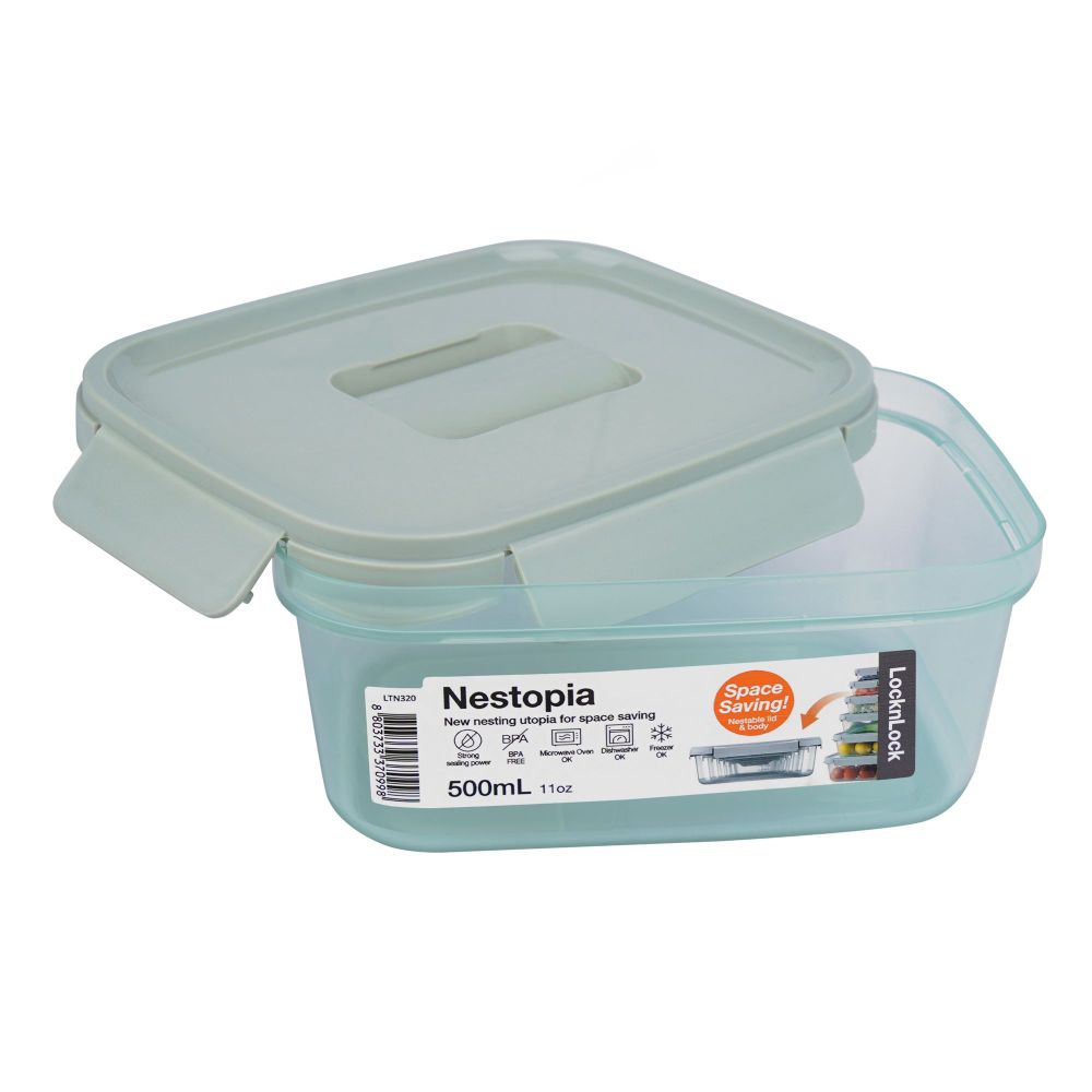 Lock & Lock Nestopia Rectangular PP Plastic Container, 500ml Capacity, LLLTN320 - Main Image