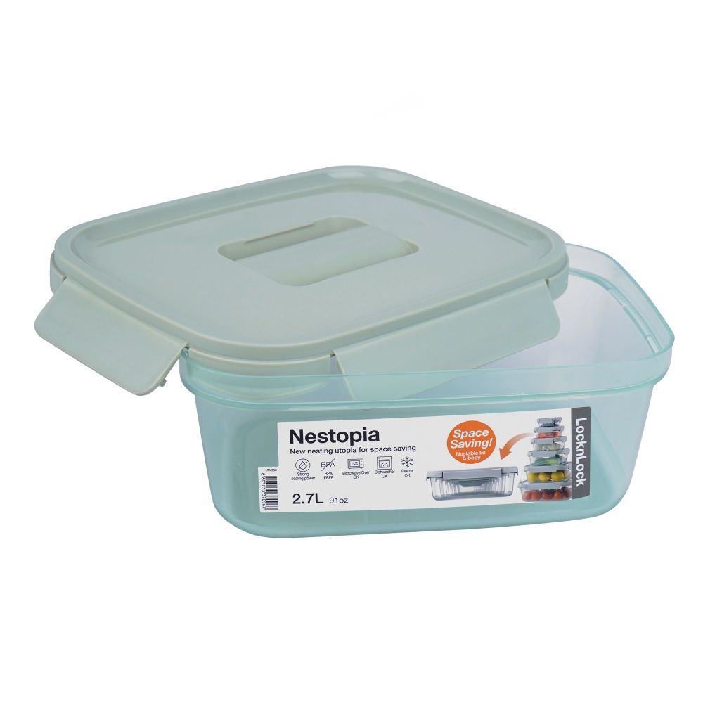Lock & Lock Nestopia Rectangular PP Plastic Container, 2700ml Capacity, LLLTN350 - Main Image