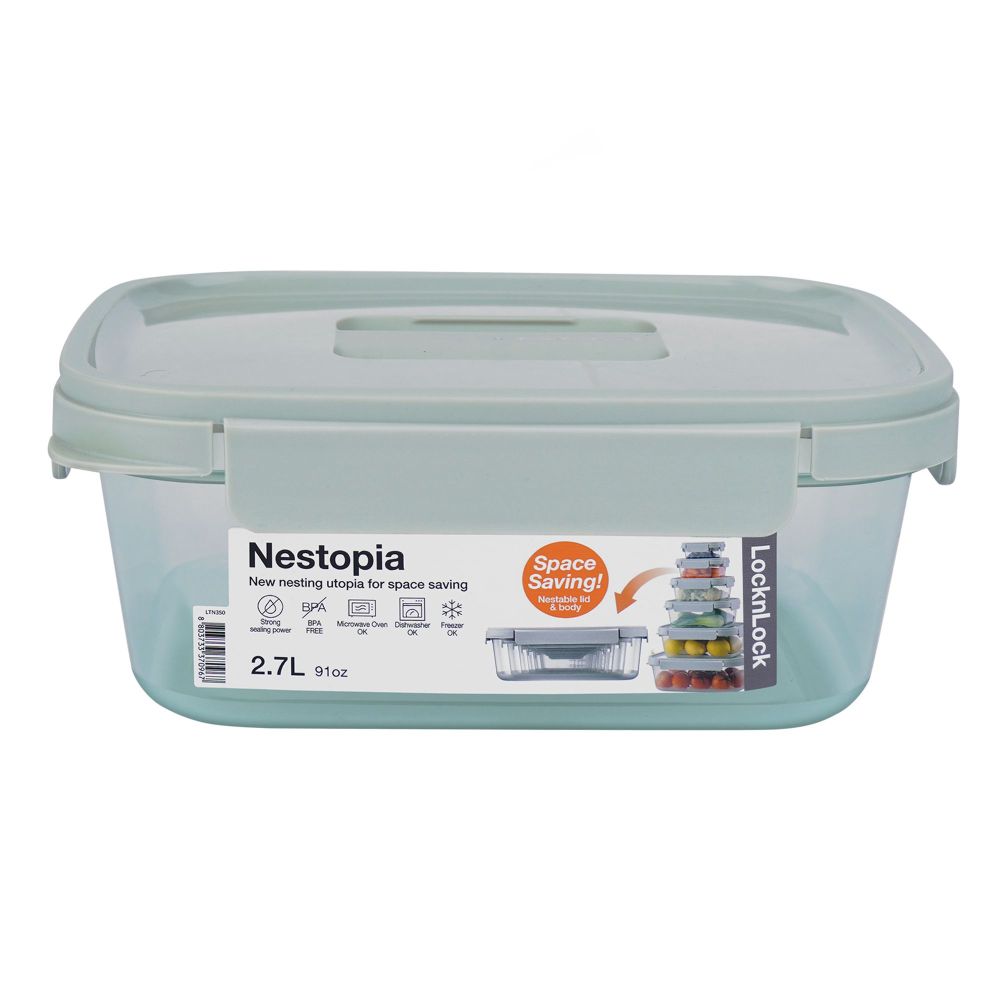 Lock & Lock Nestopia Rectangular PP Plastic Container, 2700ml Capacity, LLLTN350 - Image 2
