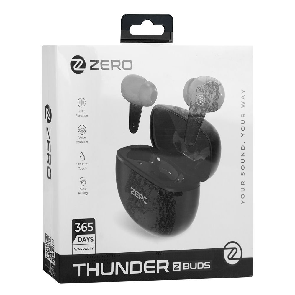 Zero Carbon Z Wireless Earbuds, IPX5 Water Resistant, Black - Image 2