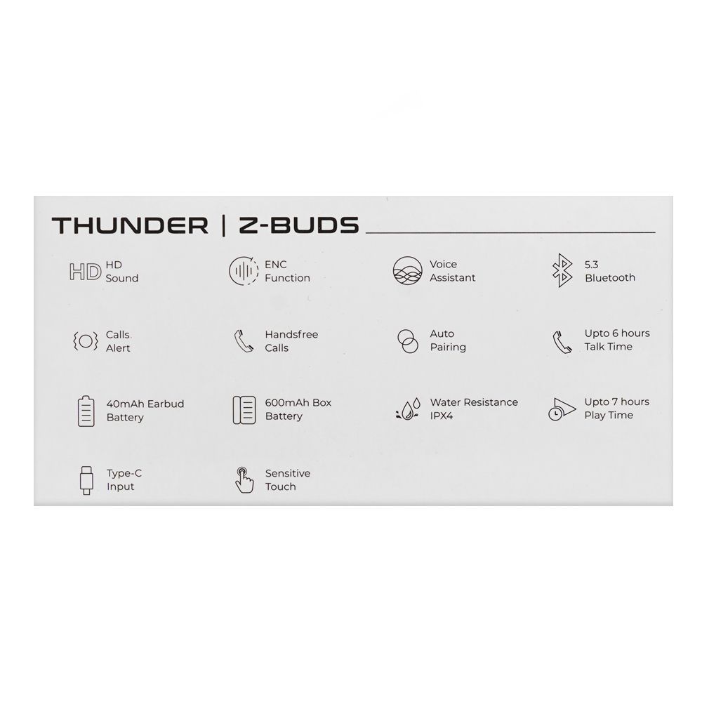 Zero Carbon Z Wireless Earbuds, IPX5 Water Resistant, Black - Image 4