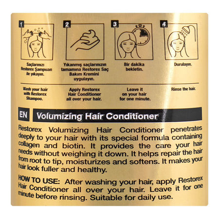 Restorex Collagen & Biotin Volumizing Hair Conditioner, For All Hair Types, 250ml - Image 3