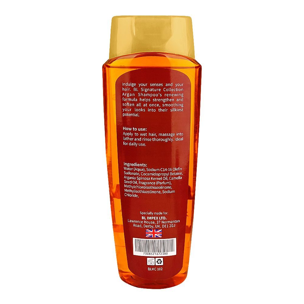 Body Luxuries Signature Collection Argan Shampoo, For All Hair Types, 400ml - Image 2